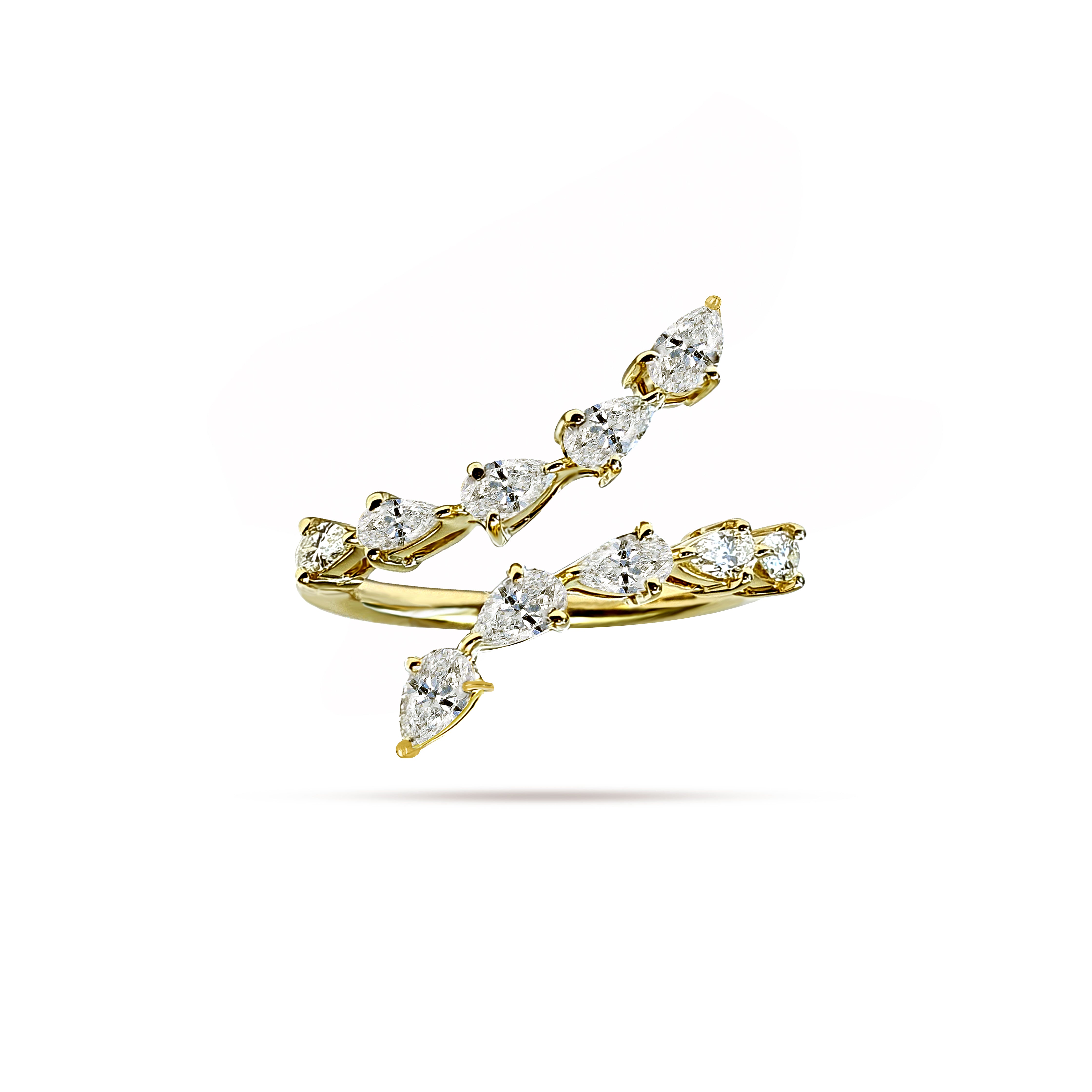 Symmetry Pear Diamond Ring