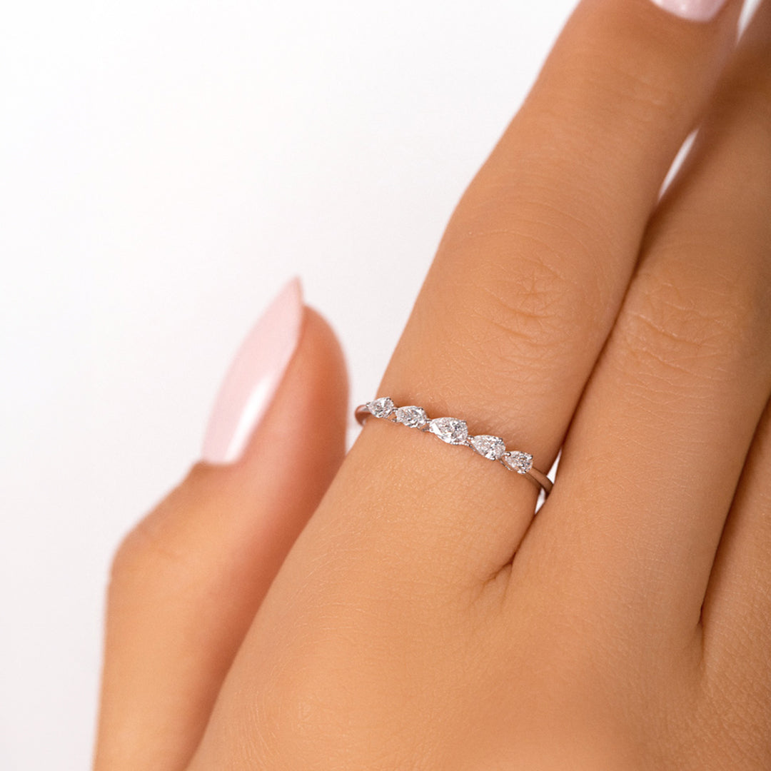 Linear Pear Diamond Ring