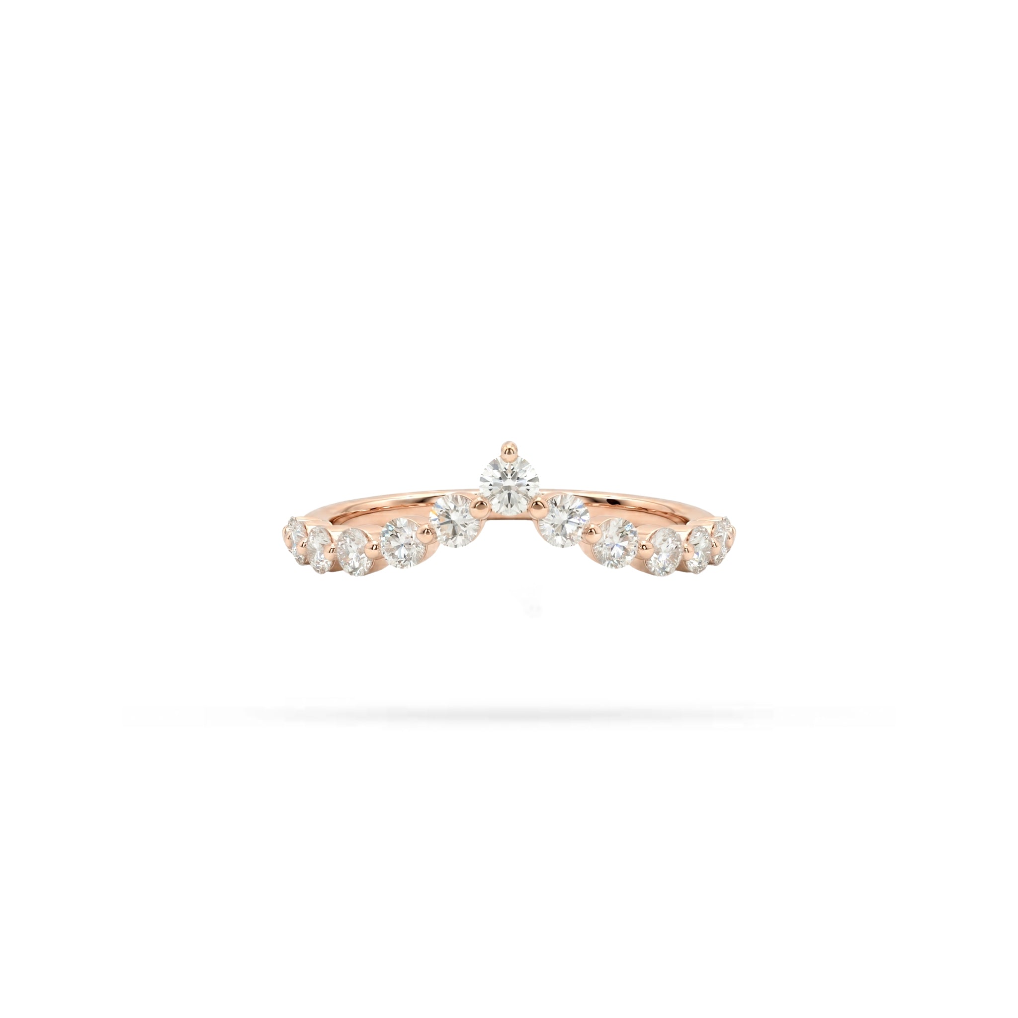 Crown Shape Round Diamond Ring