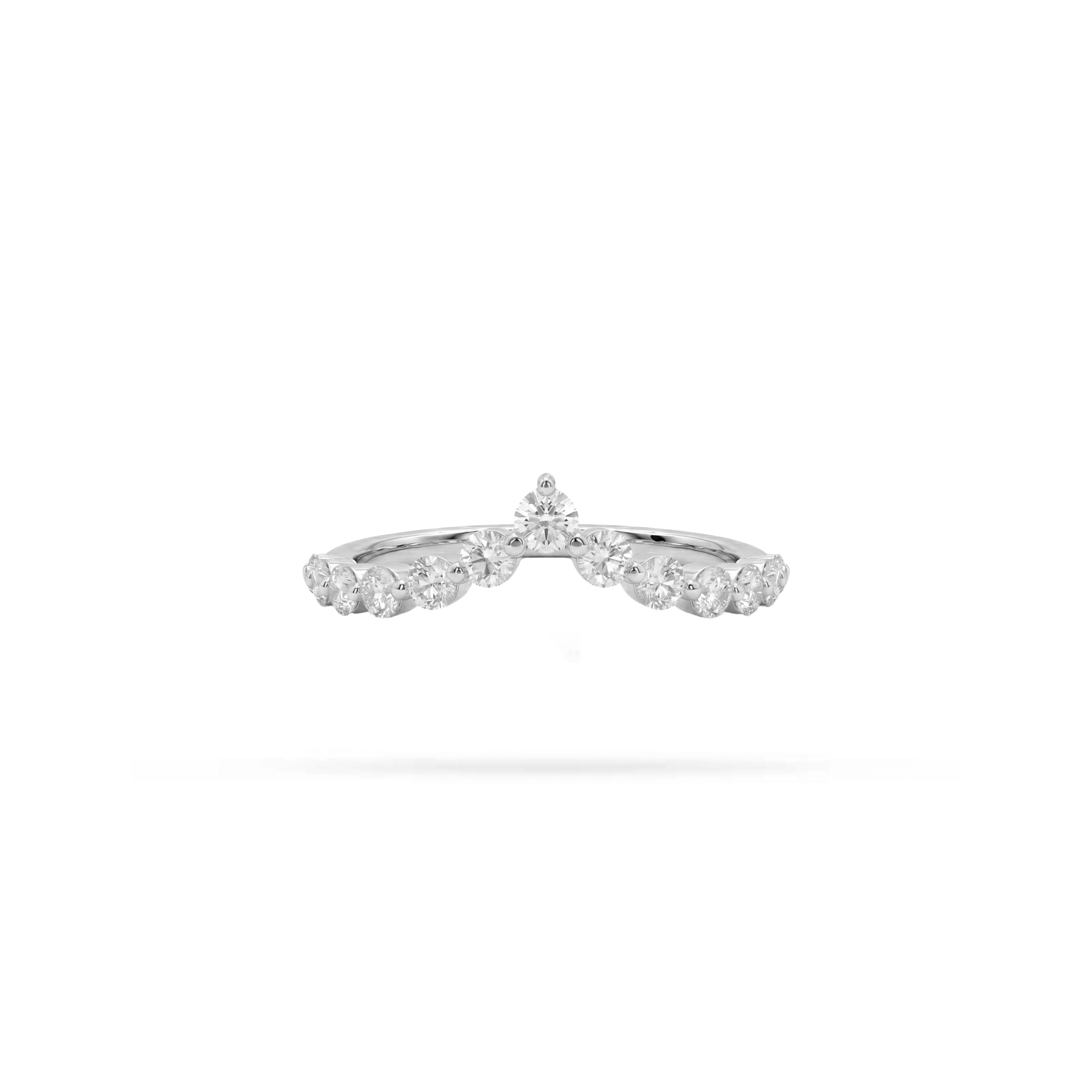 Crown Shape Round Diamond Ring