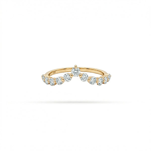 Crown Shape Round Diamond Ring