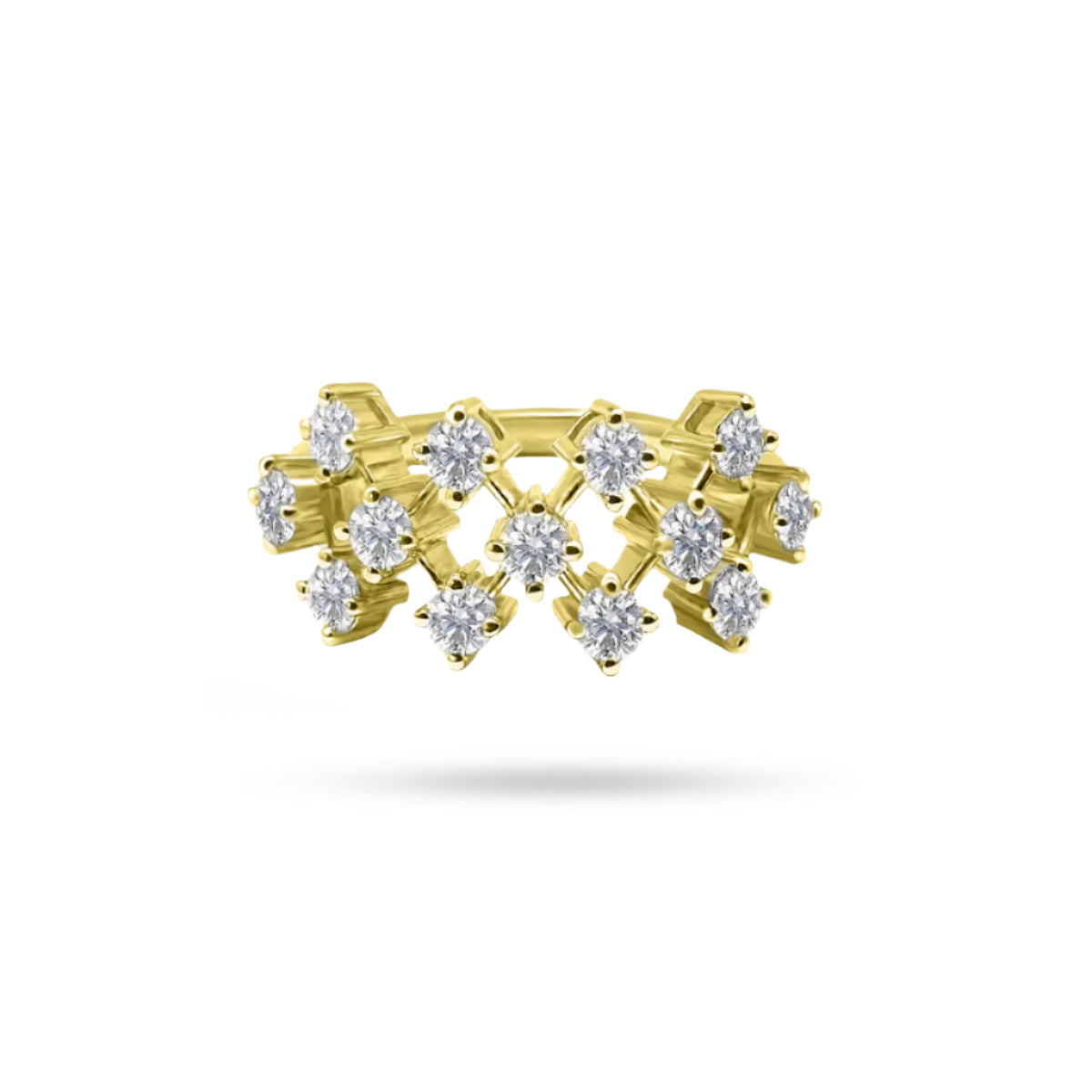 Cross Round Diamond Ring