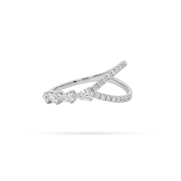 Y Shape Pear Diamond Ring