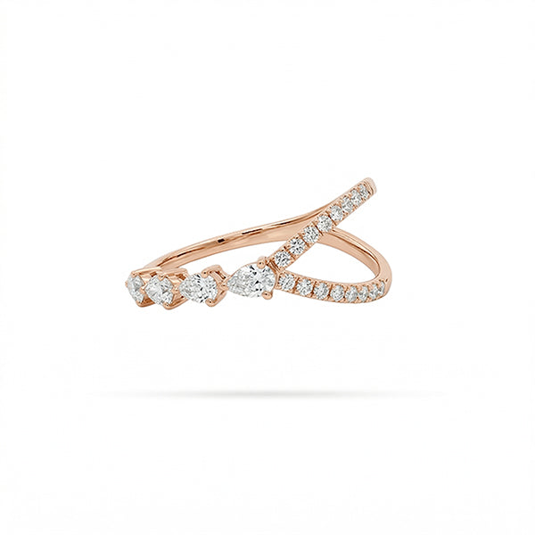 Y Shape Pear Diamond Ring