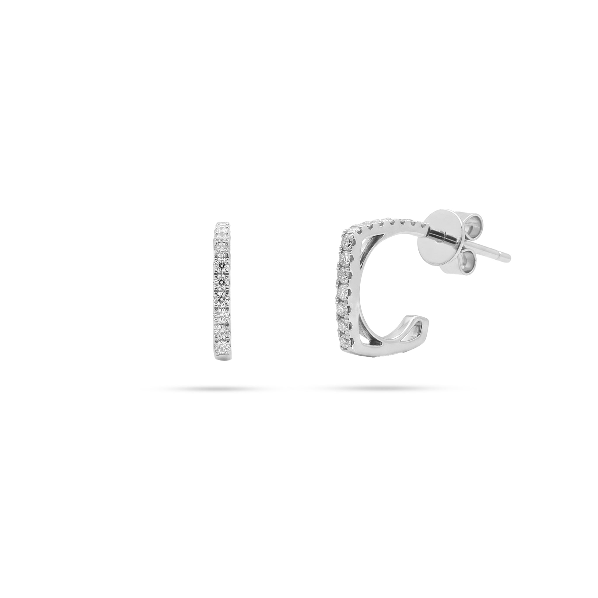 Pavé Round Diamond Huggie Earrings