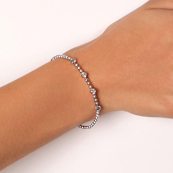 Open Round Diamond Bangle