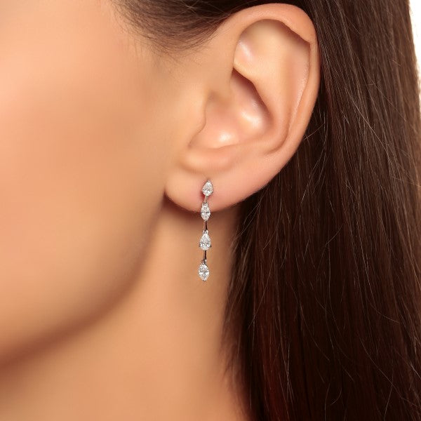 Bridge Marquise & Pear Diamond Earrings