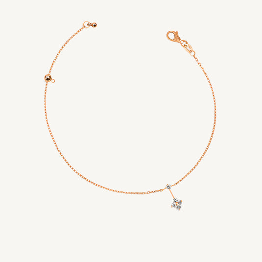 Dangling Round Diamond Anklet