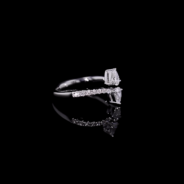 Twin Pear Round Diamond Ring