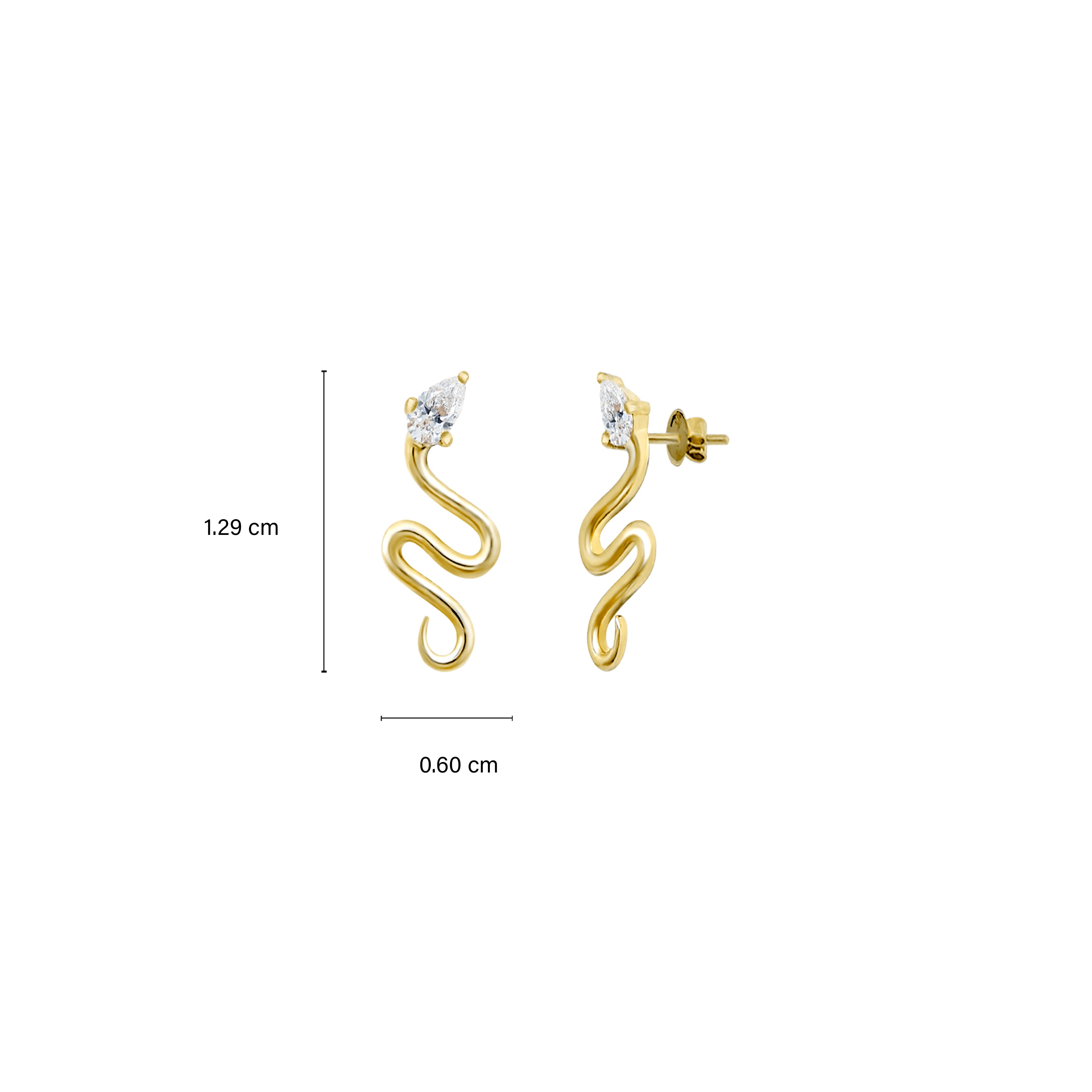 Snake Pear Diamond Earrings