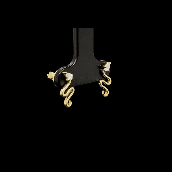 Snake Pear Diamond Earrings