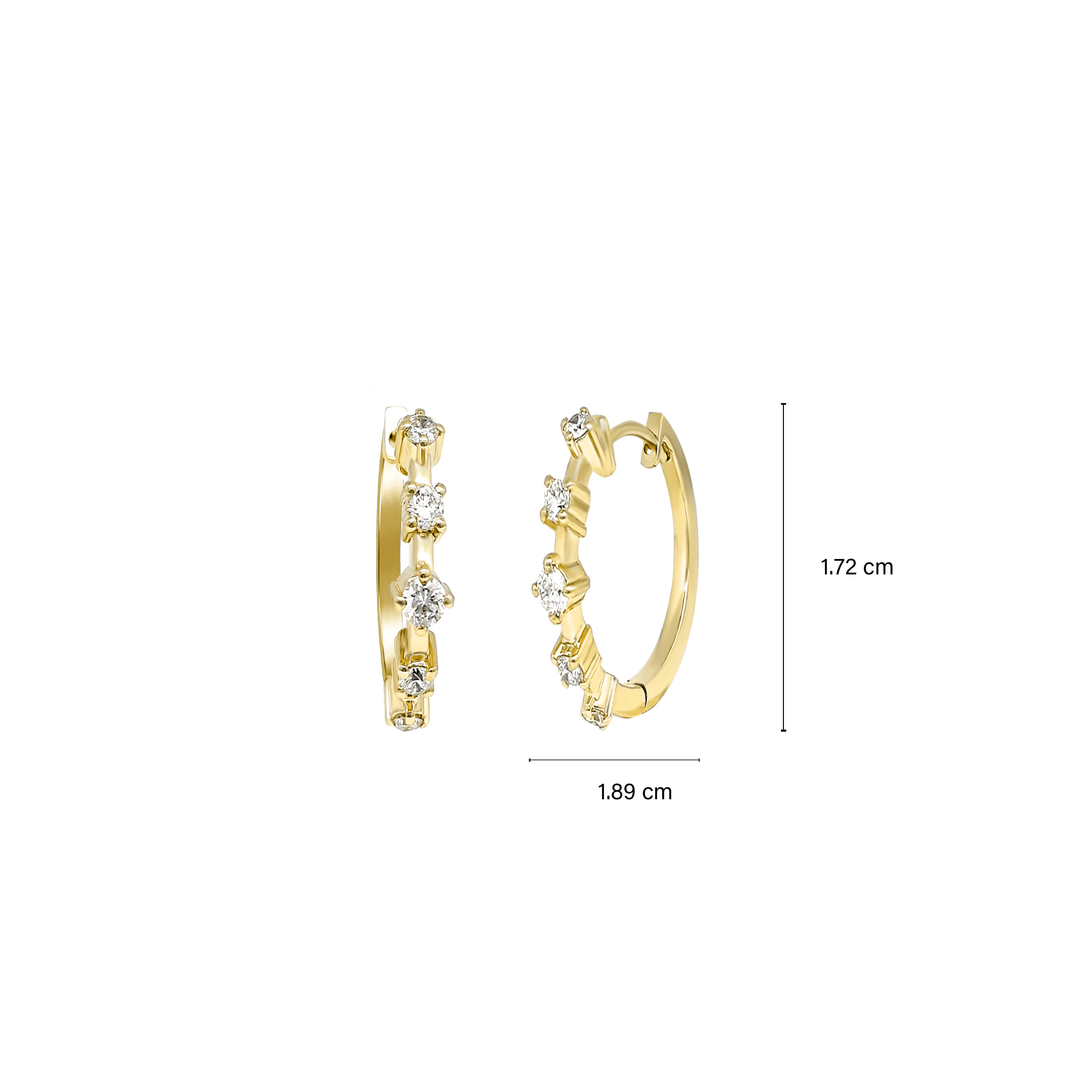 Link Round Diamond Earrings