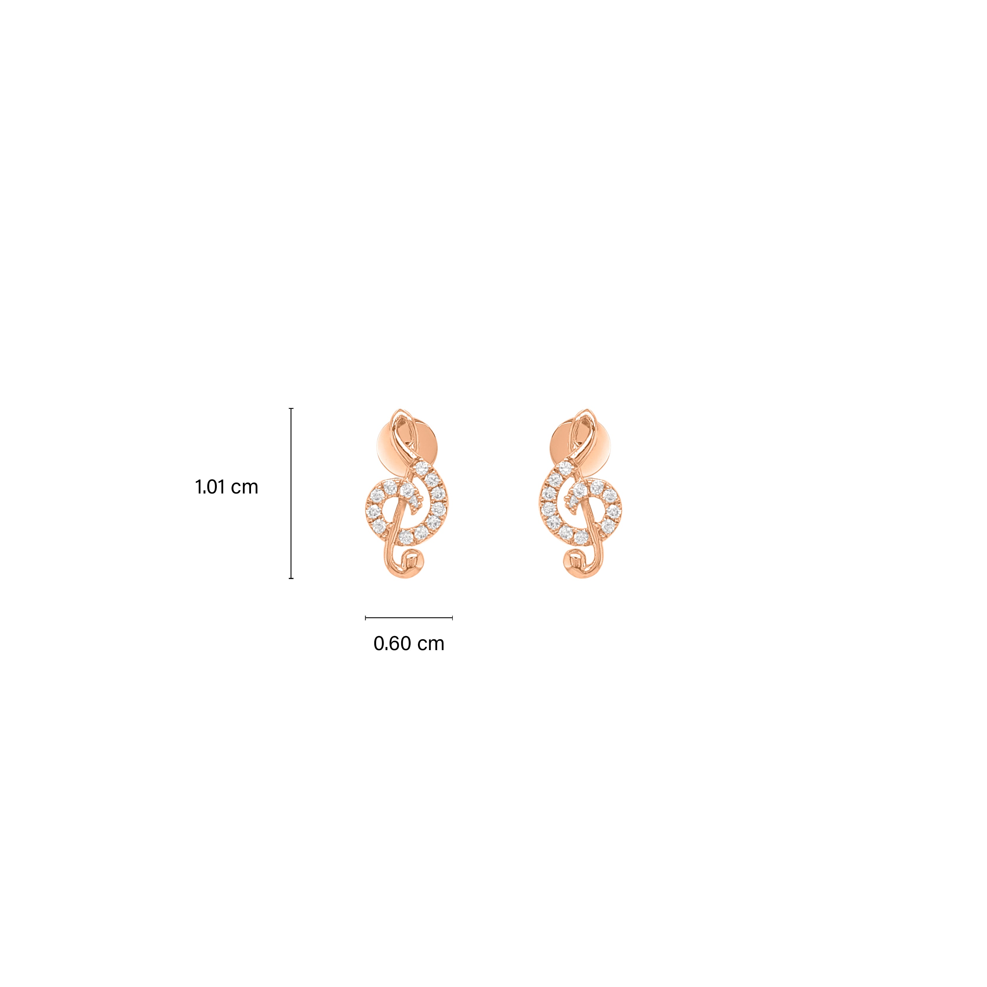 Music Note Round Diamond Earrings