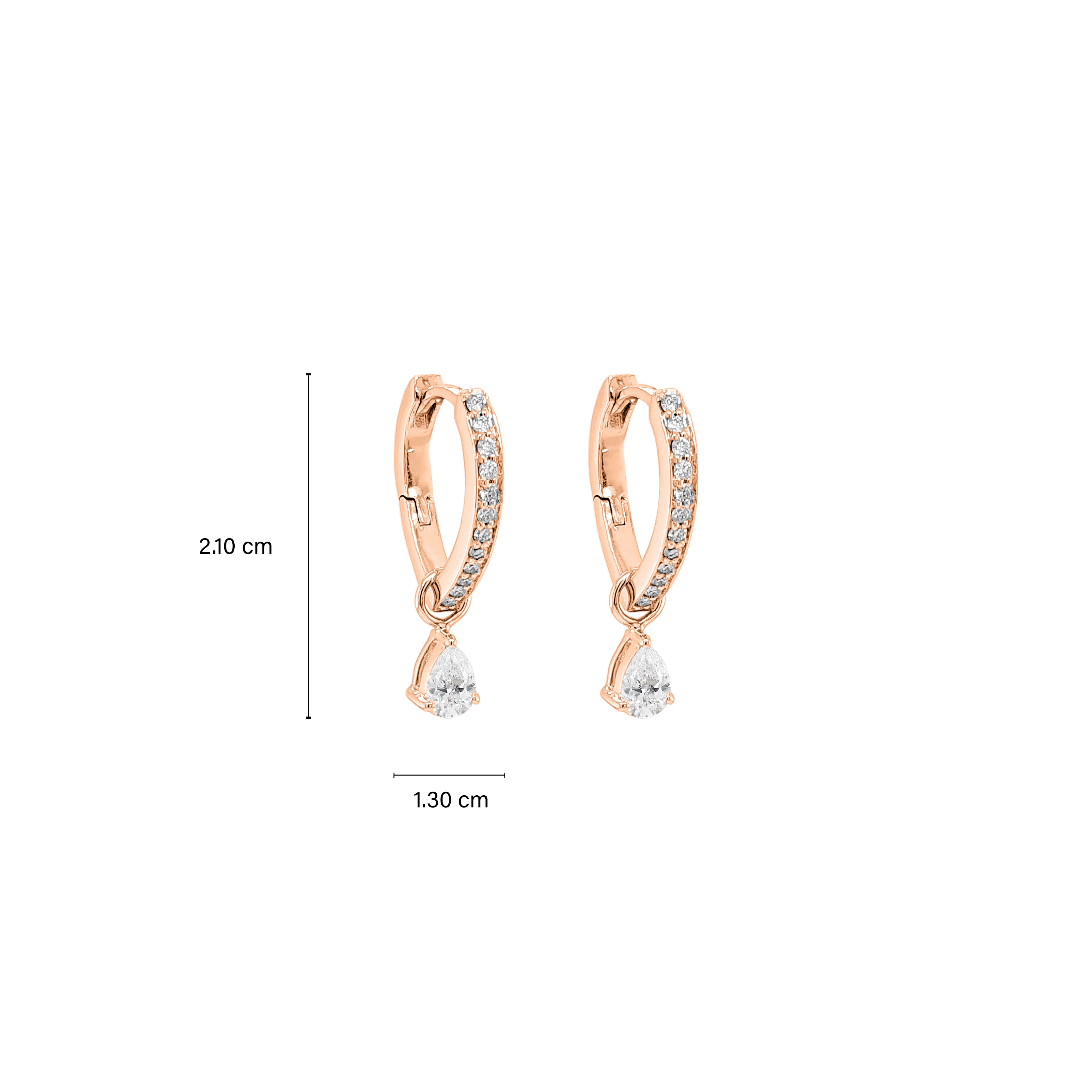 Huggie Pear Diamond Earrings