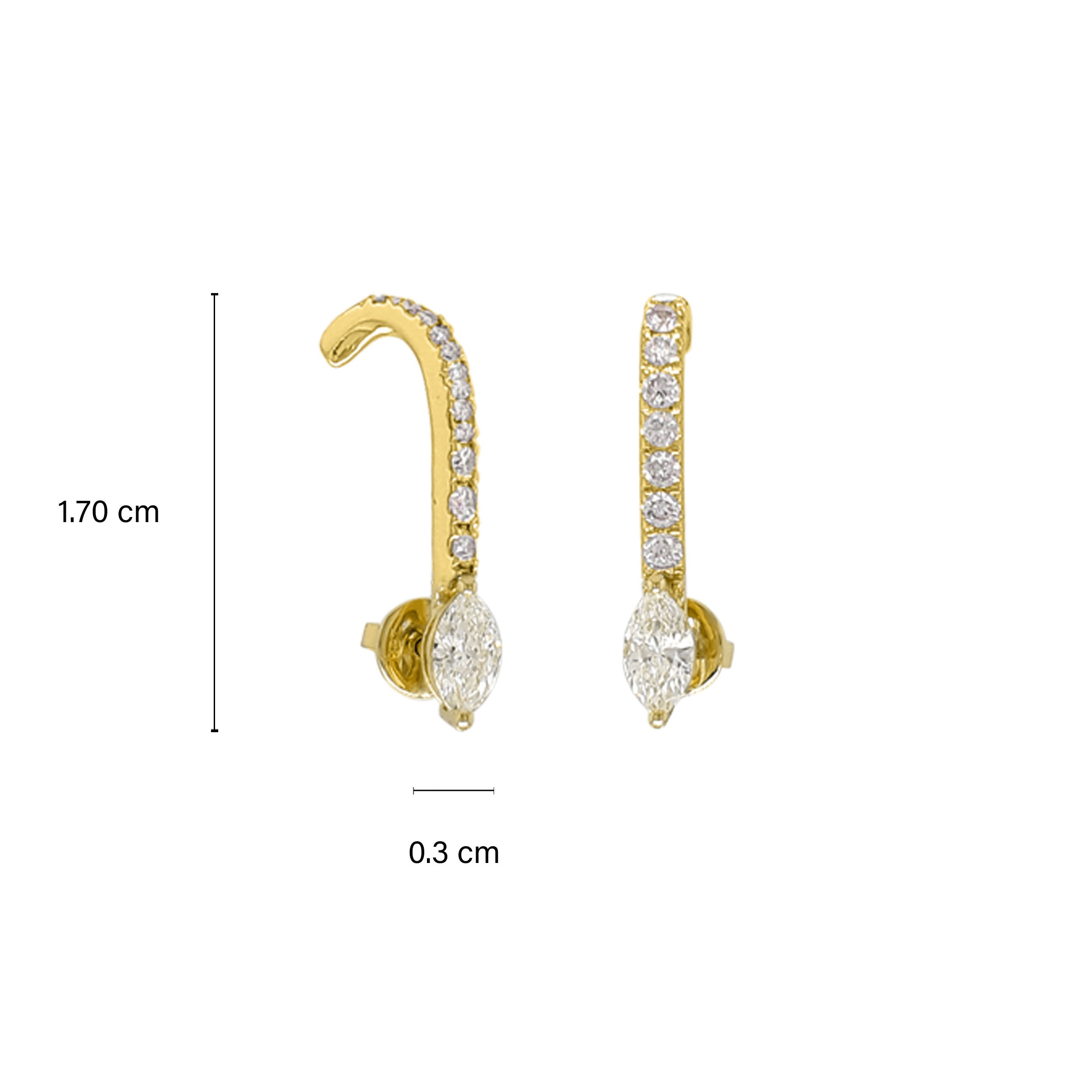Marquise Round Diamond Earrings