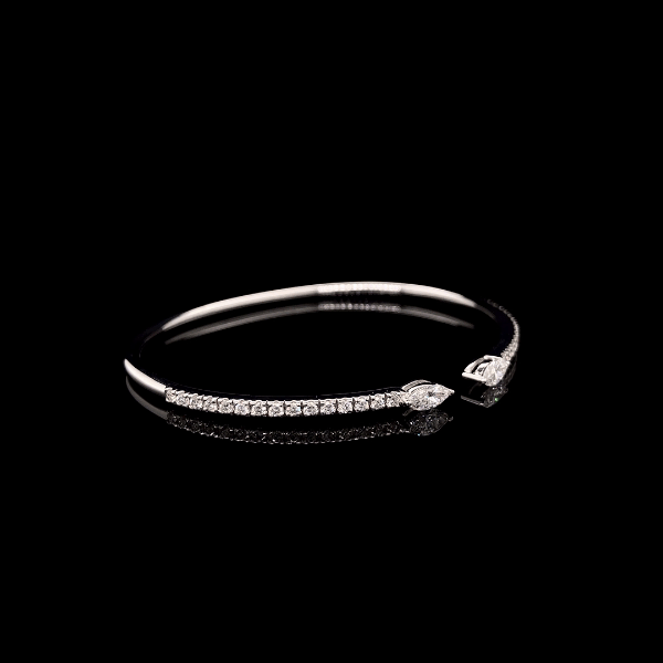 Solitaire Marquise Diamond Spring Bangle