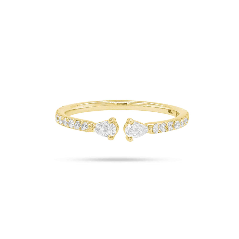 Solitaire Pear and Round Diamond Ring