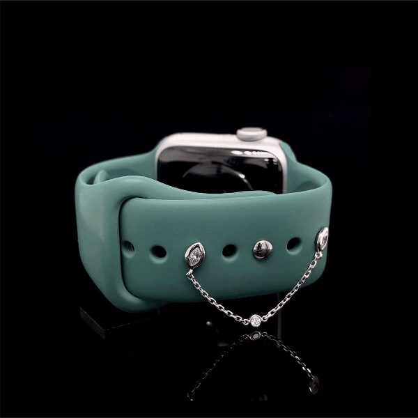 Dangling Marquise Round Diamond Apple Watch Charm