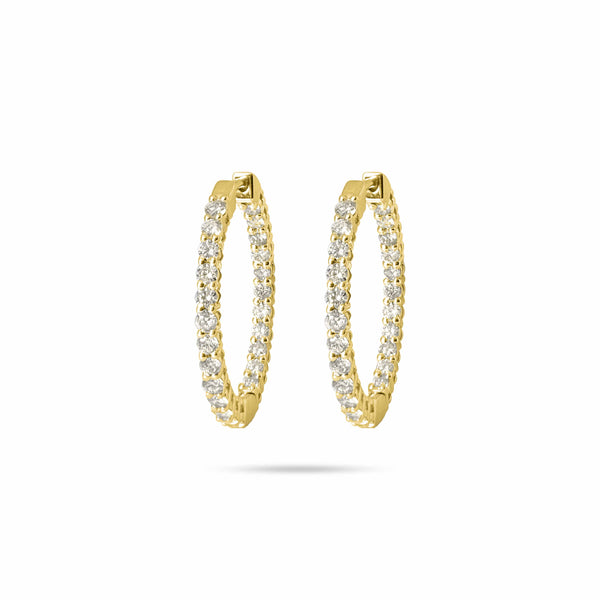 Diamond accent 2025 hoop earrings