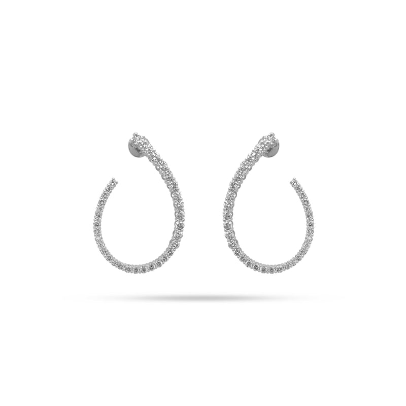 Arc Hoop Diamond Earrings