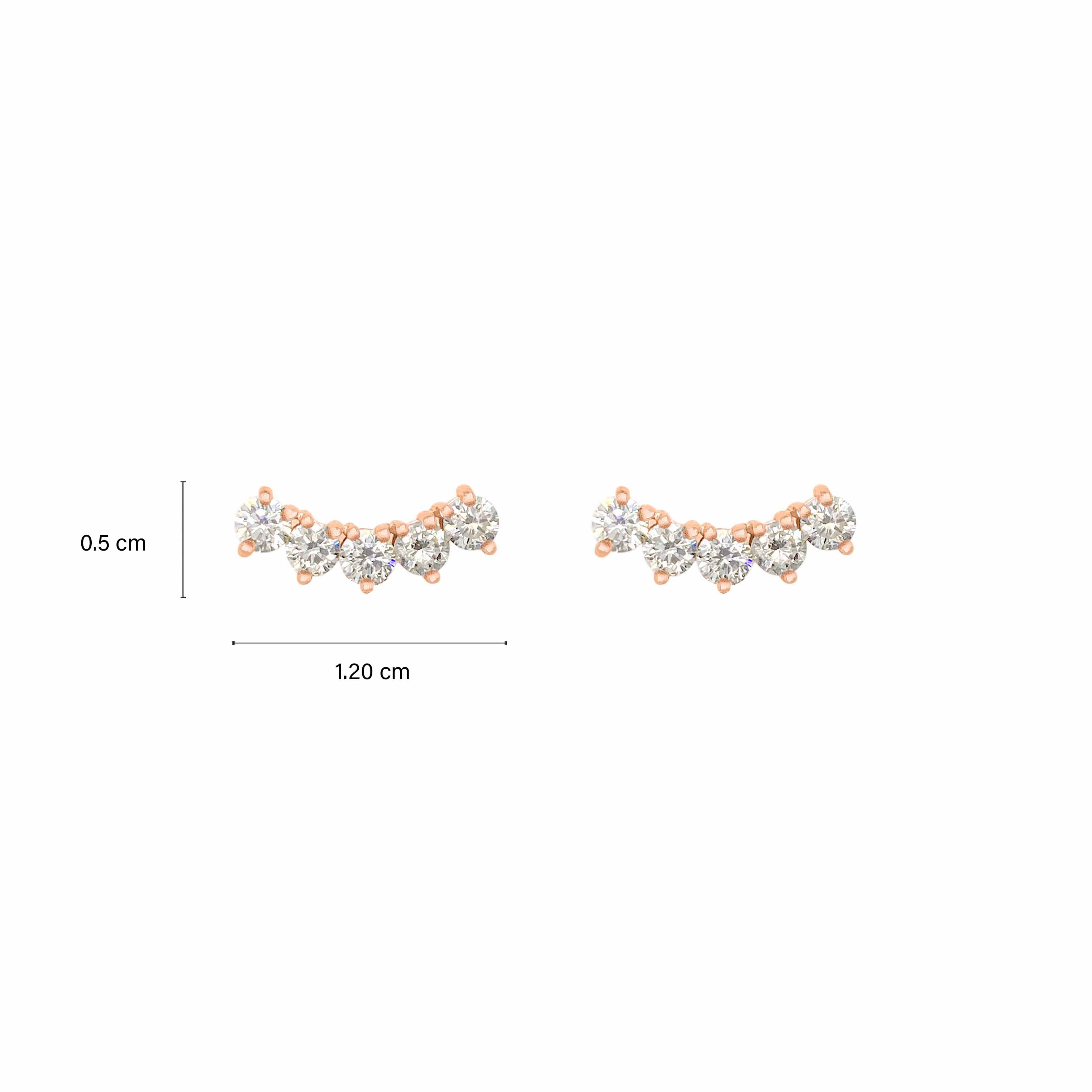 Round Diamond Arc Earrings