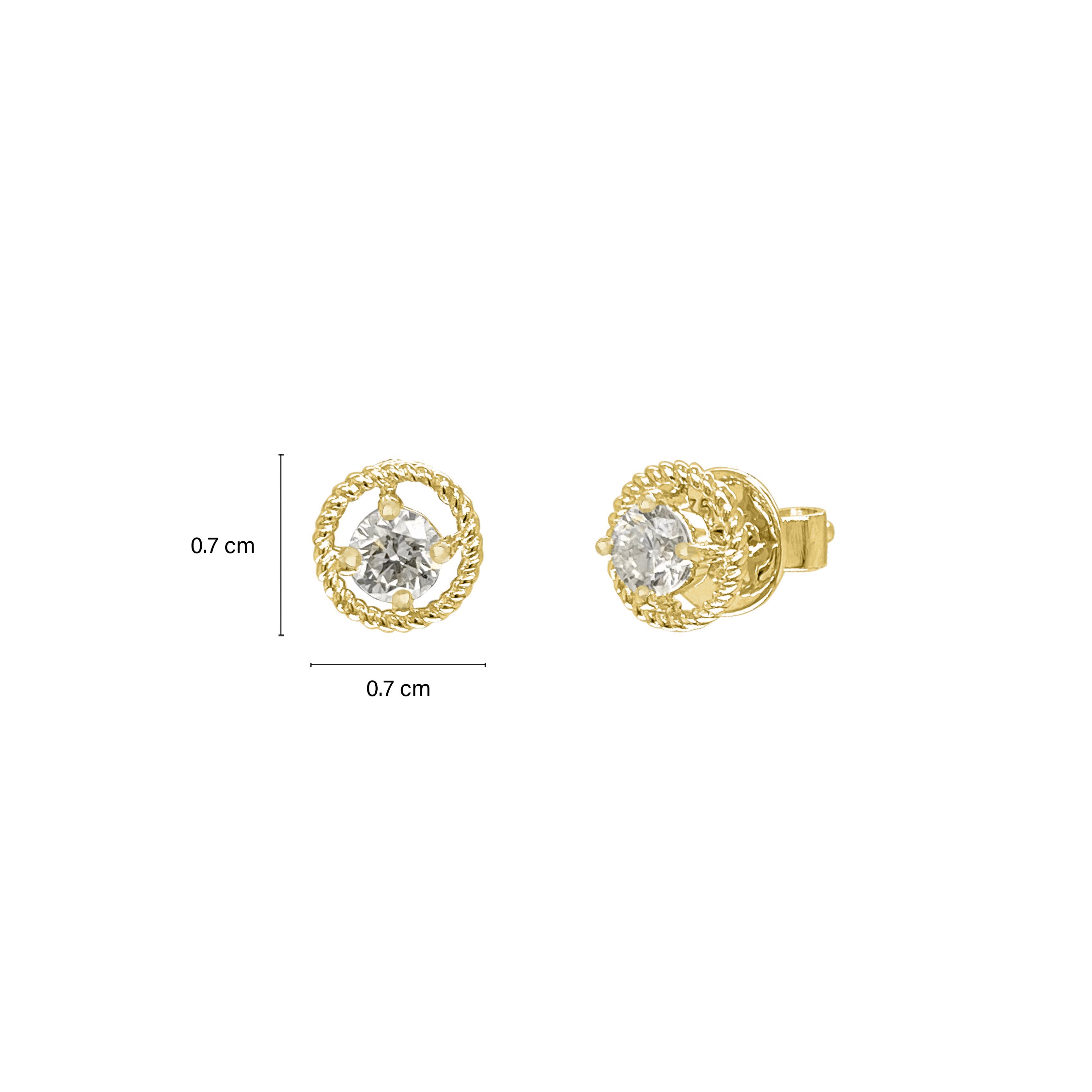 Rope Round Diamond Earrings