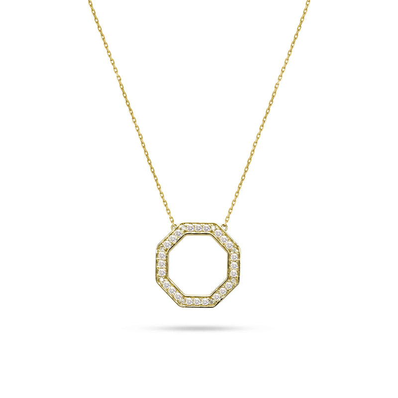Hexagon Round Diamond Pendant
