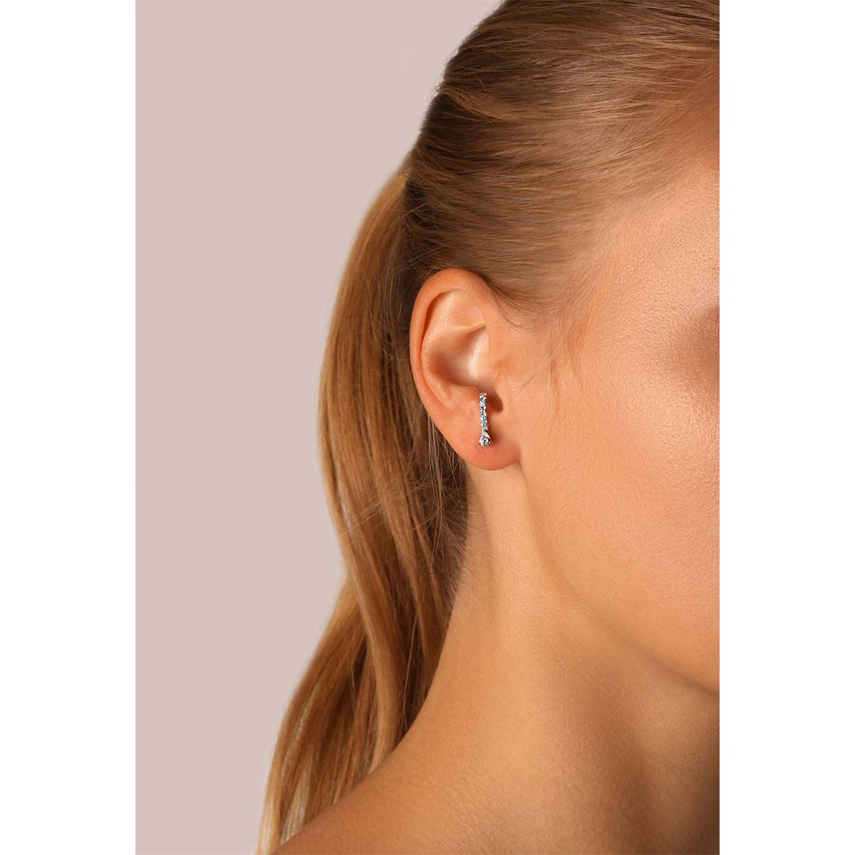 Pear Round Diamond Earrings