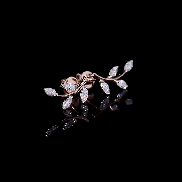 Leaf Marquise Diamond Earrings
