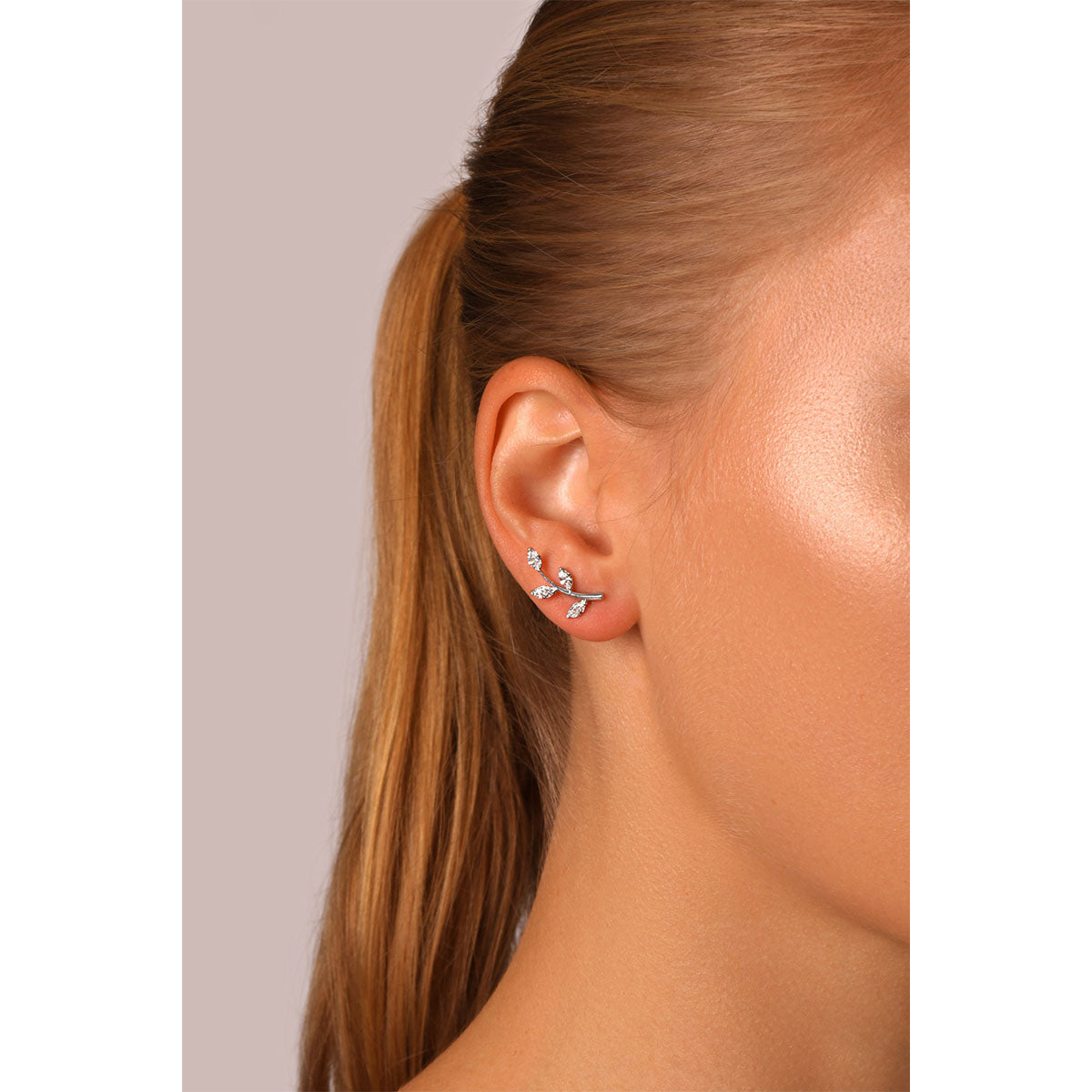 Leaf Marquise Diamond Earrings