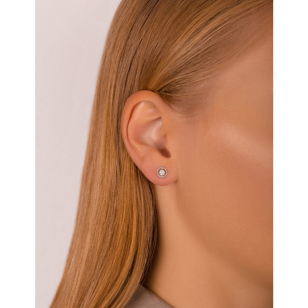 Rope Round Diamond Earrings
