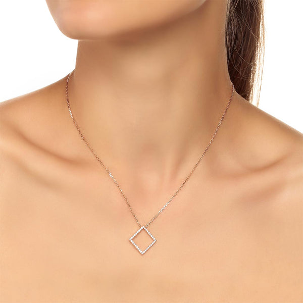 Square shop pendant necklace