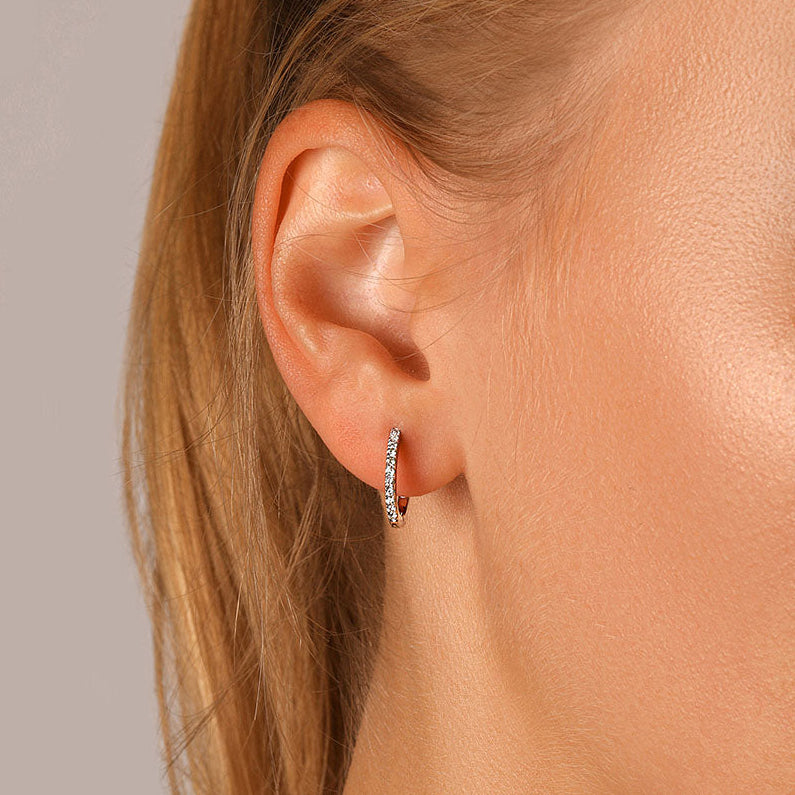 Huggie Round Diamond Earrings