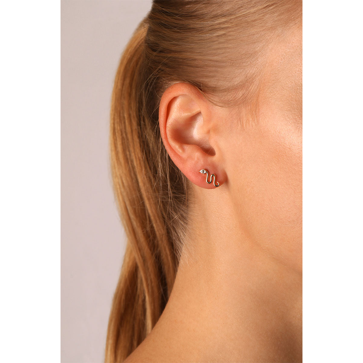 Snake Pear Diamond Earrings