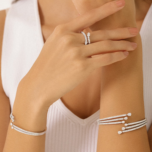 Pear and Round Diamond  Bangles  - Book An Appointment