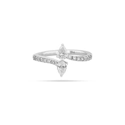 Twin Pear Round Diamond Ring