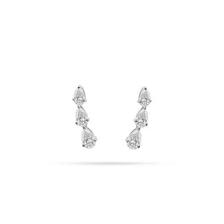 Arc Pear Diamond Stud Earrings