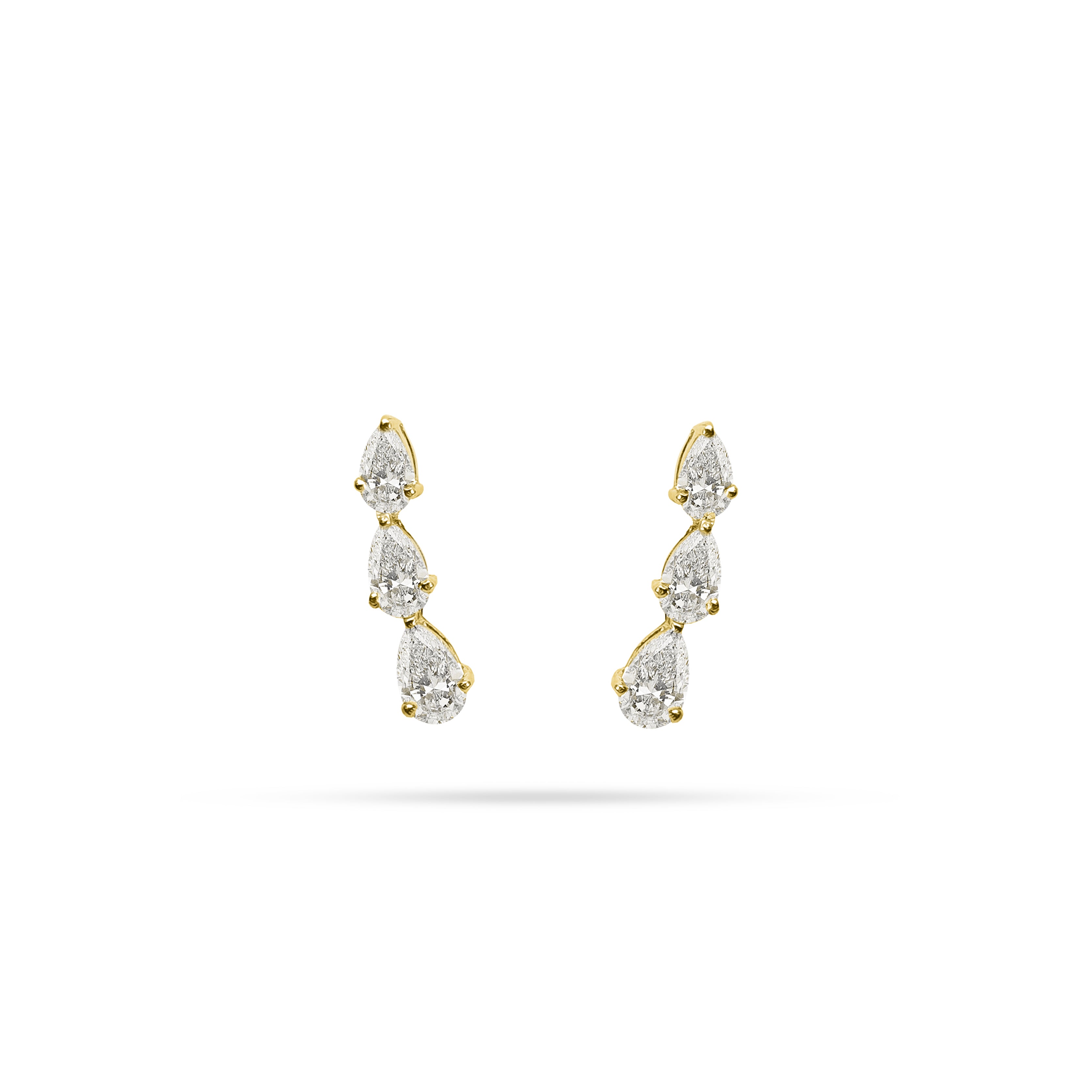 Arc Pear Diamond Stud Earrings