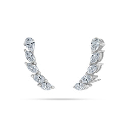 Arc Pear and Marquise Diamond Earrings