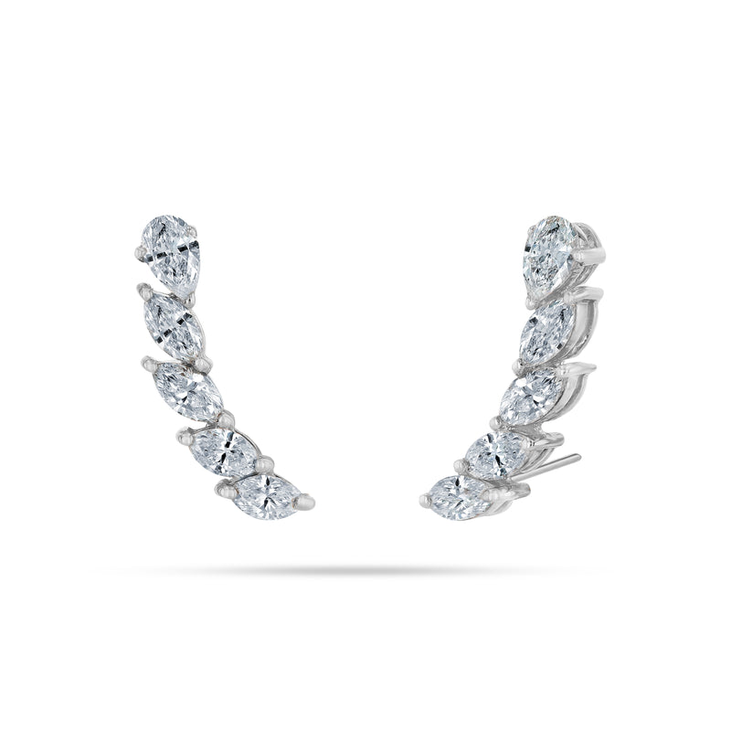 Arc Pear and Marquise Diamond Earrings