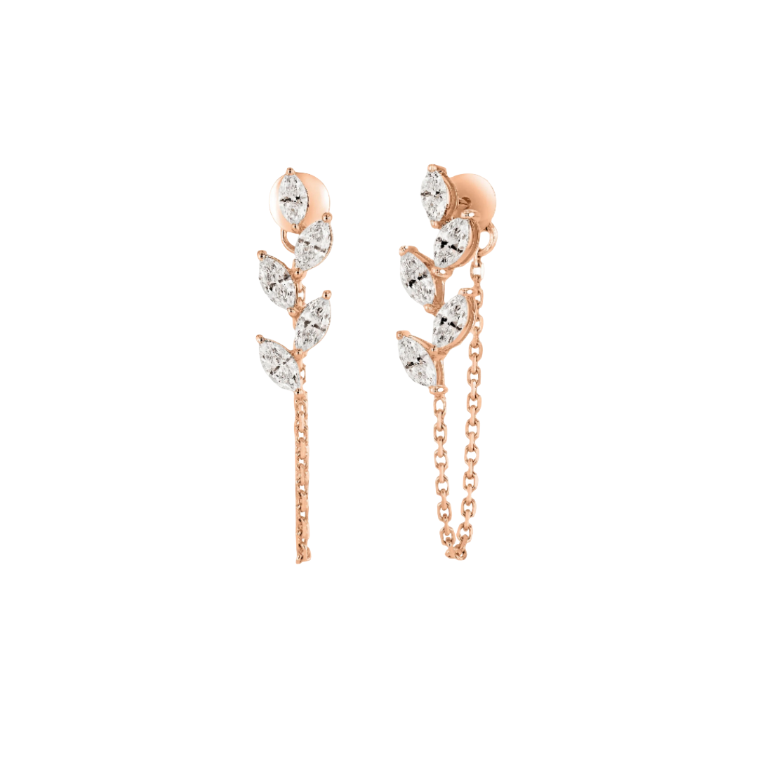 Chain Marquise Diamond Earrings