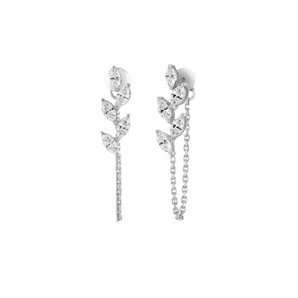Chain Marquise Diamond Earrings