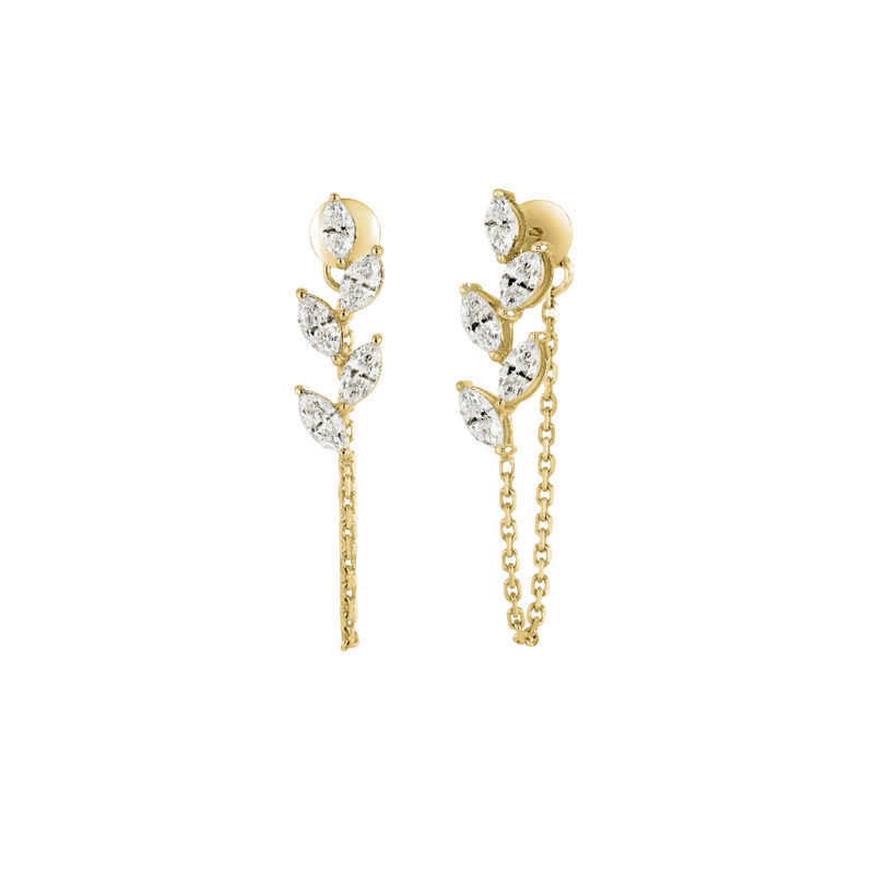 Chain Marquise Diamond Earrings