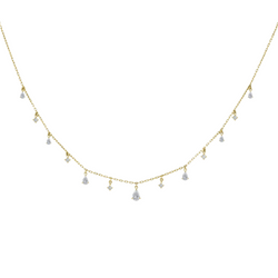 Graduating Mix Dangling Diamond Choker