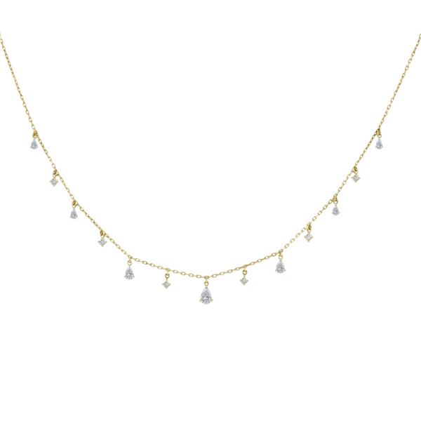 Graduating Mix Dangling Diamond Choker