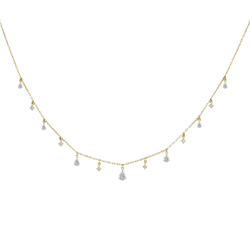 Graduating Mix Dangling Diamond Choker