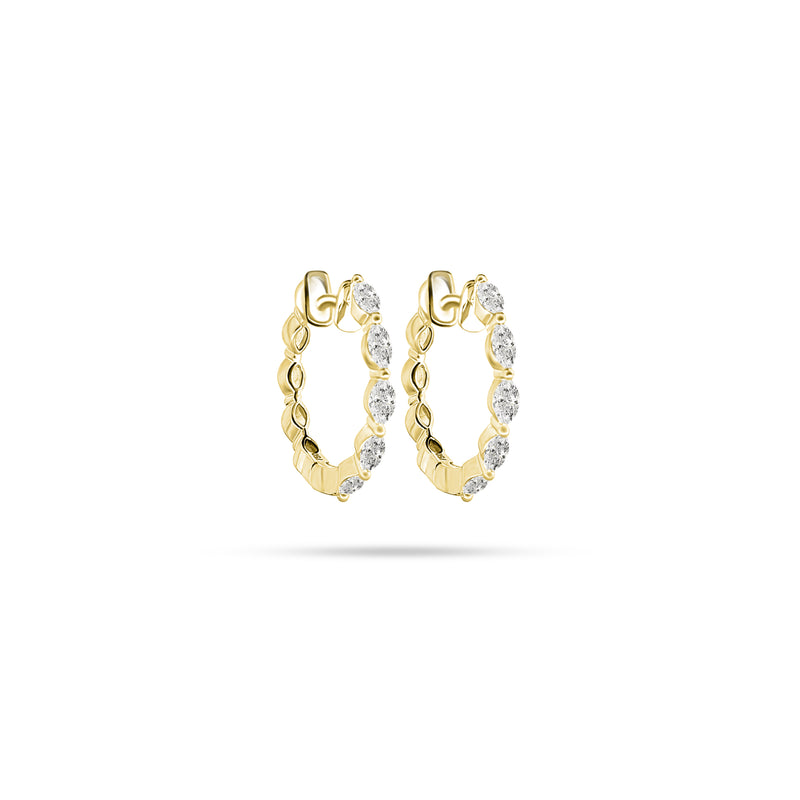 Marquise Diamond Hoop Earrings