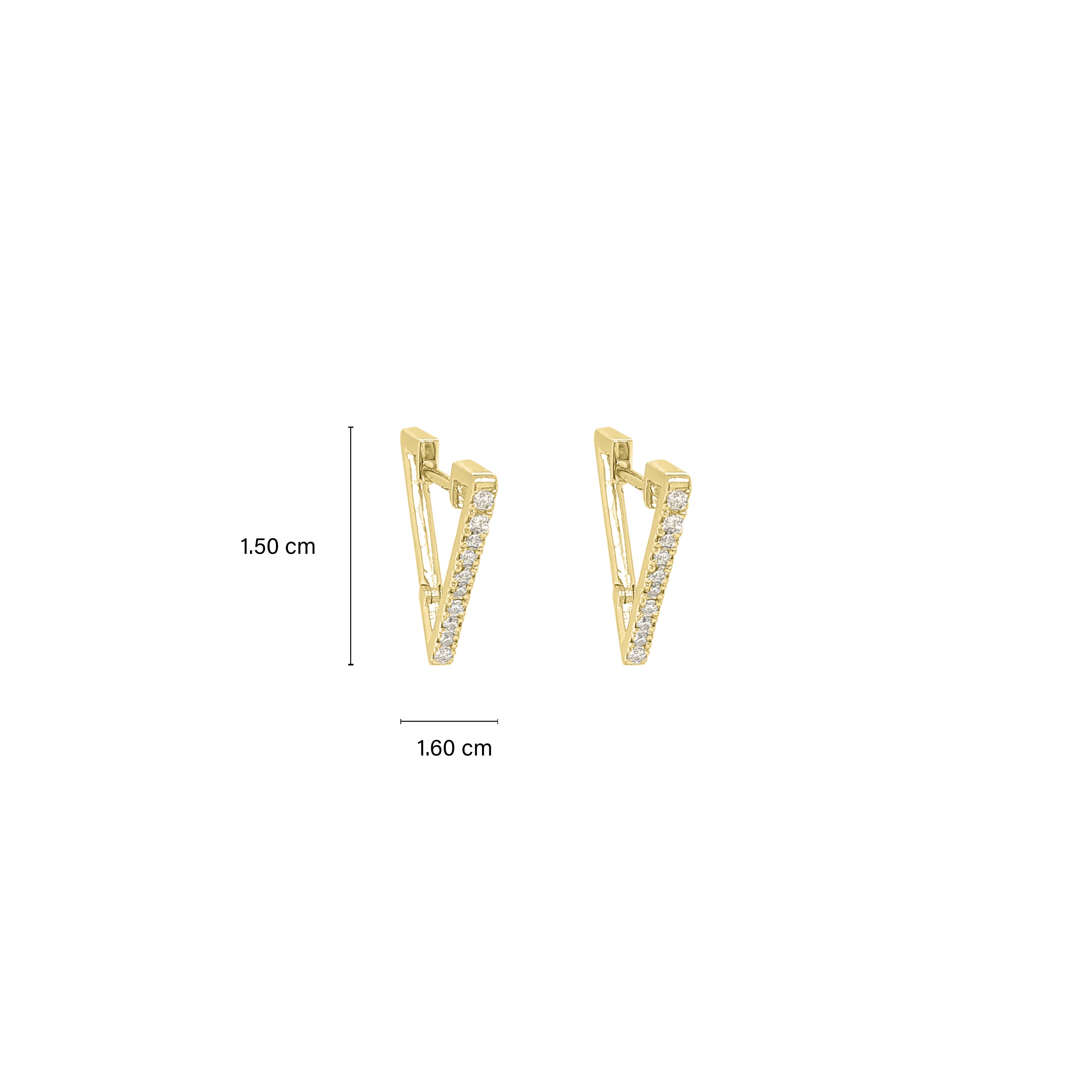 V Shaped Huggie Round Diamond Earrings