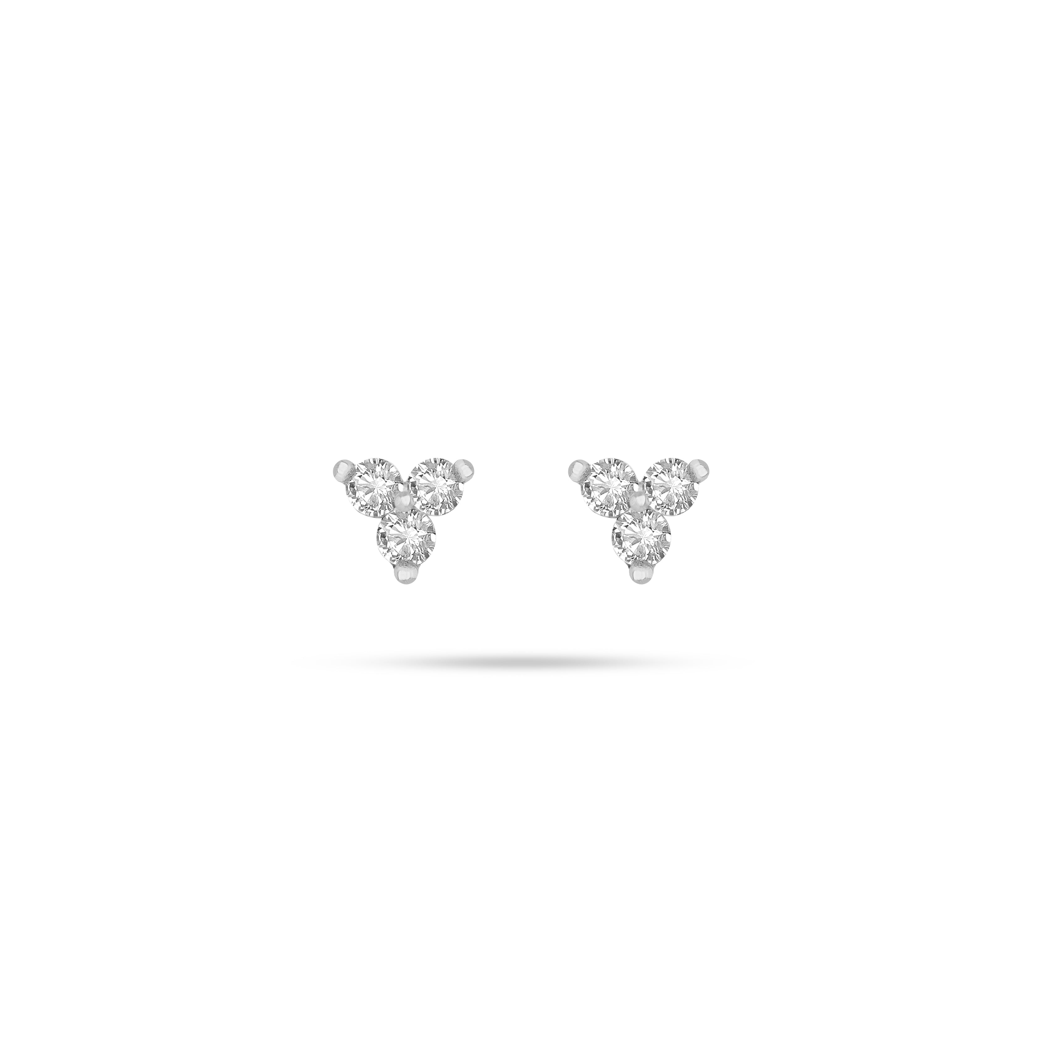 Trio Round Diamond Stud Earrings