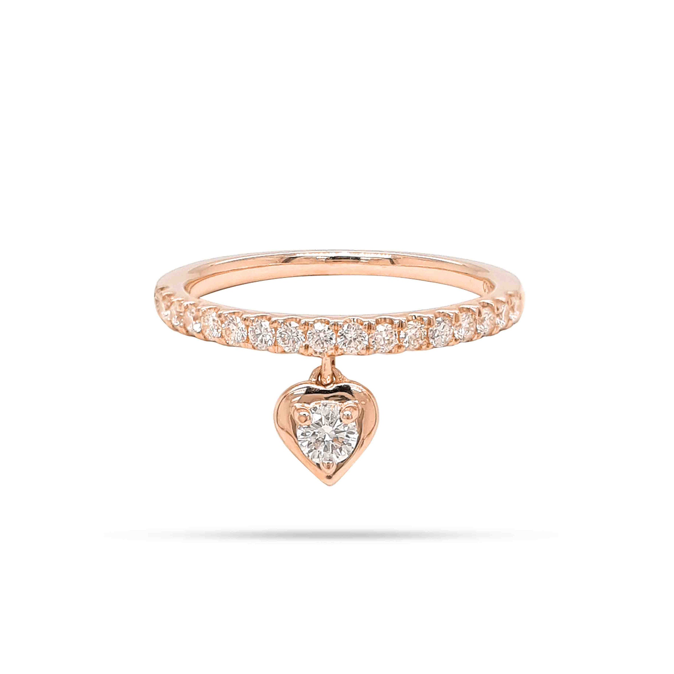 Solitaire Round Diamond Dangling Ring
